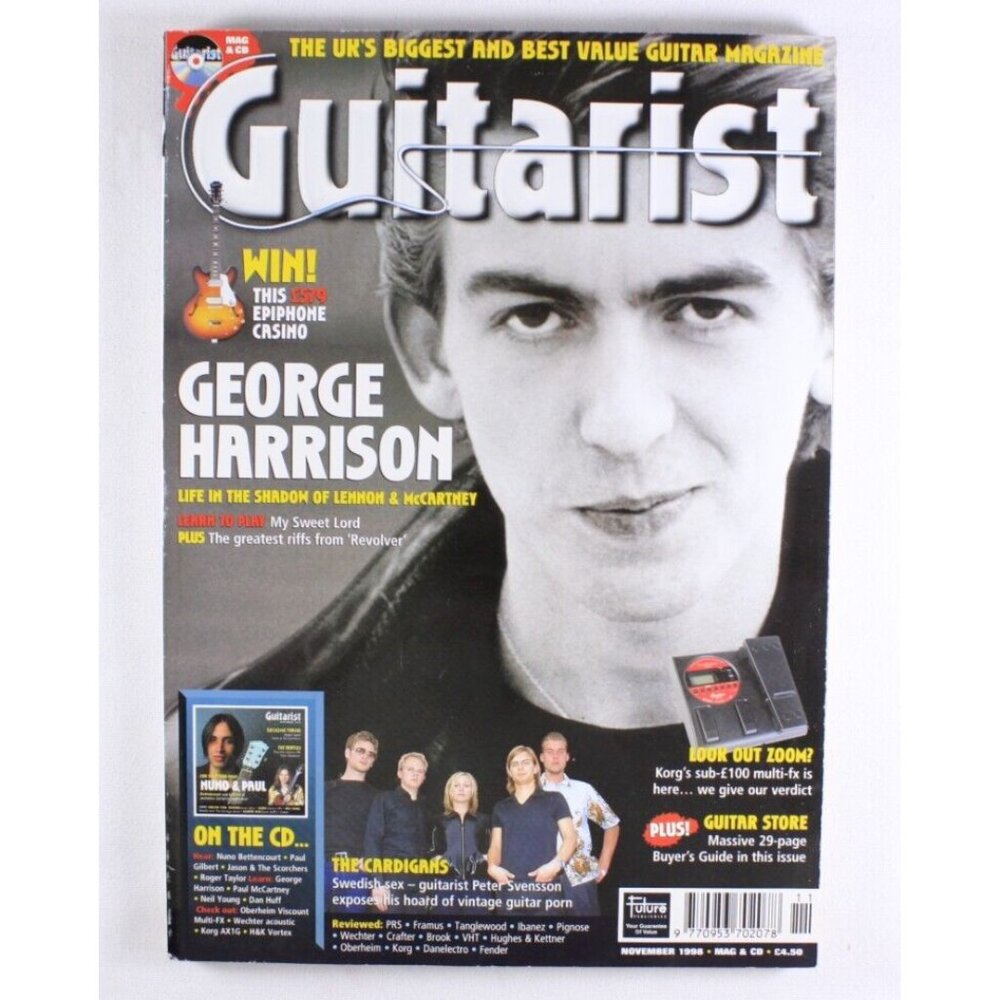 Guitarist Mag 1998 Nov GEORGE HARRISON/Cardigans, NO CD